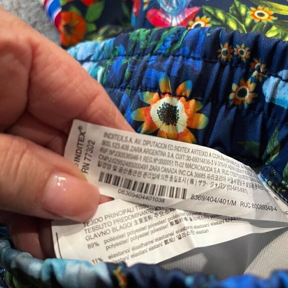 ZARA MAN  Floral Joggers with Blue & Red Racing Stripes GUCCI Style NWOT Men's M - Picture 11 of 11